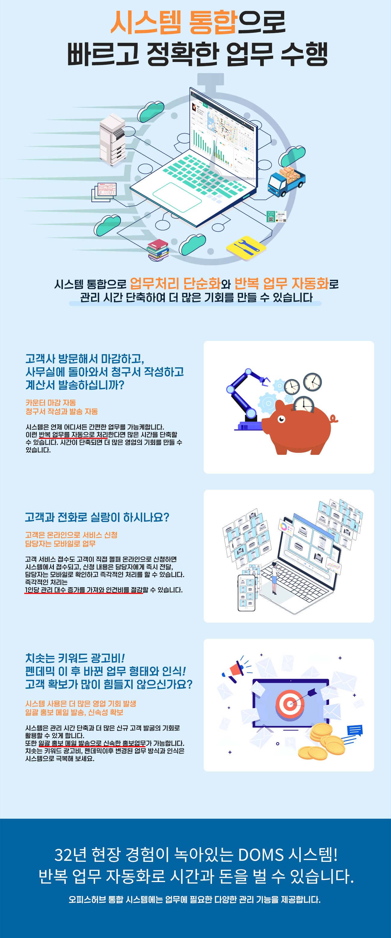 시스템 통합으로 빠르고 정확한 업무 수행